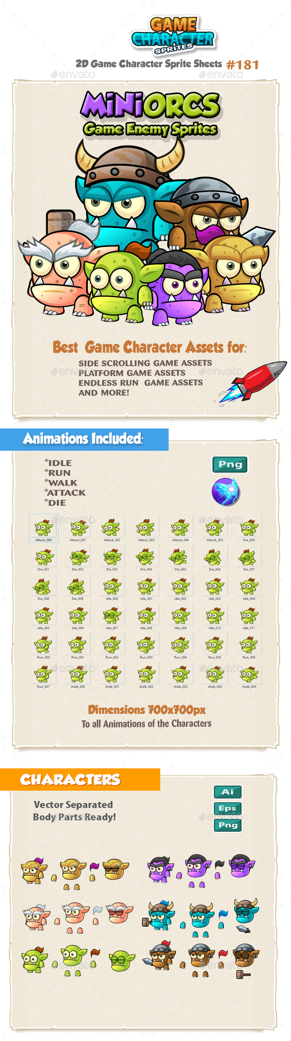 Mini Orcs Game Character Sprites 181
