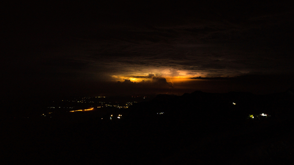 Thunderstorm With City Lights