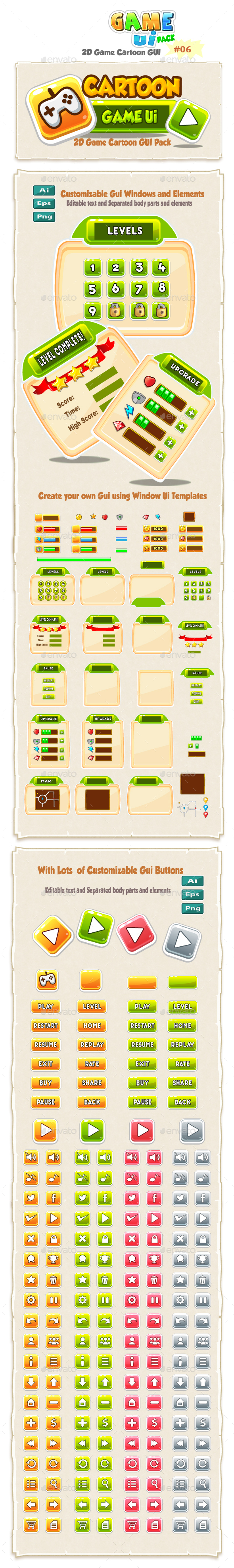 Cartoon Game Ui Pack 06