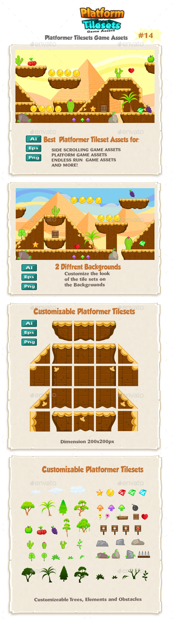 Egyptians Platformer Tilesets 14
