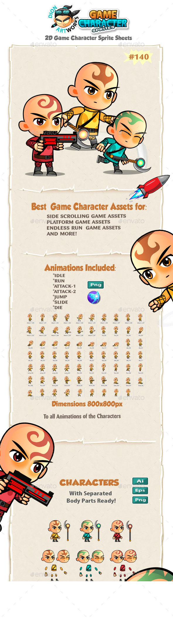 2D Game Character Sprites 140