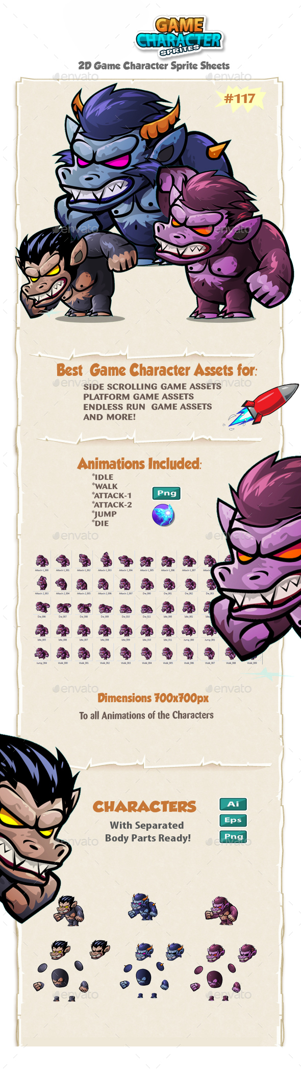The Beast Monsters 2D Character Sprites 117