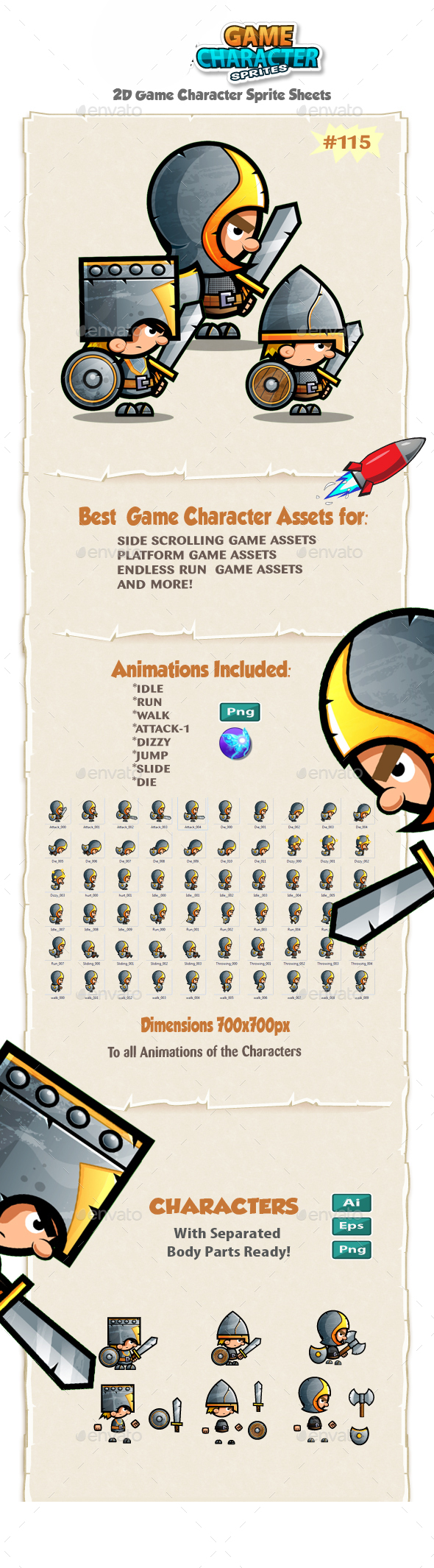 The Knights  2D Game Character Sprites 115
