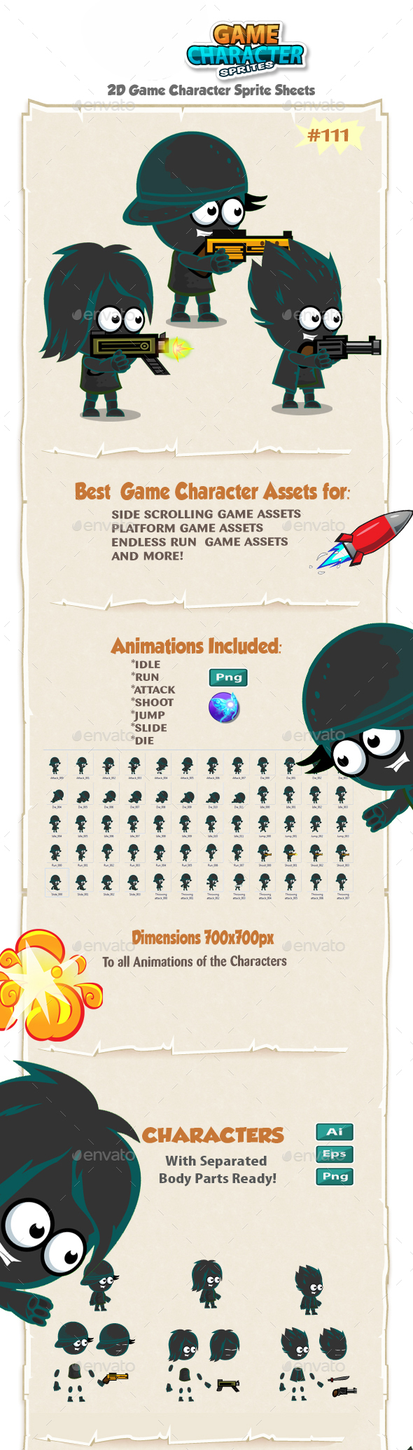 Shadows Characters 2D Game Character Sprites 111