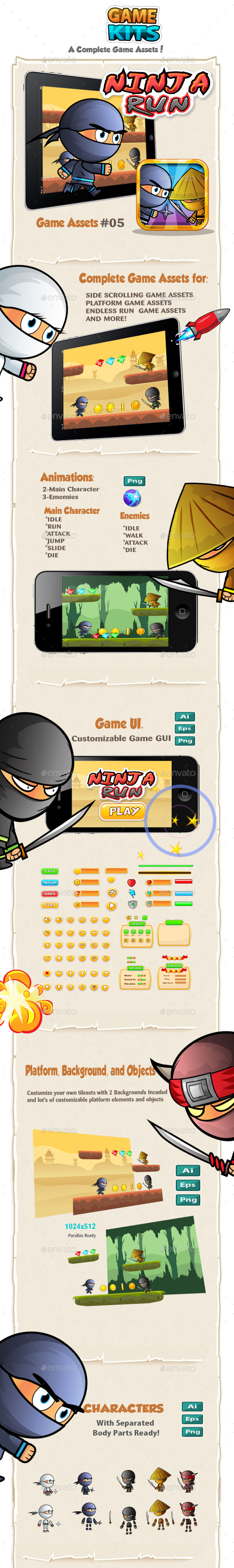 Ninja Run Game Assets
