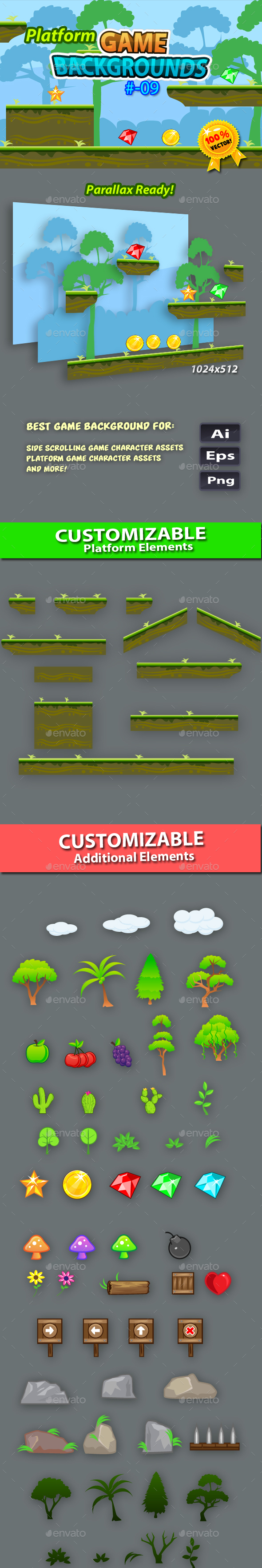 Plaftorm Game Backgrounds 09