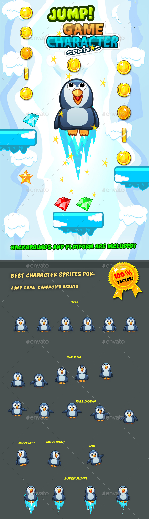 Penguin Jump Game Character Sprites 16