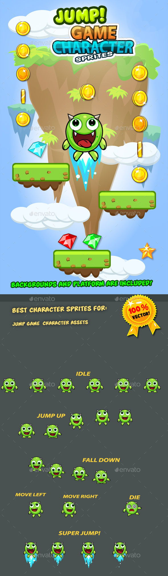 Jump Monster Character Sprites 10