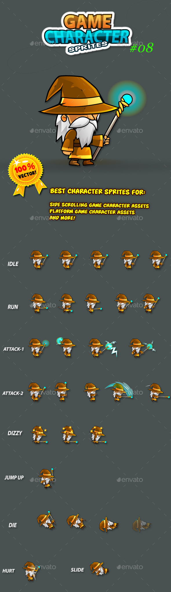Wizard Game Character Sprites 08