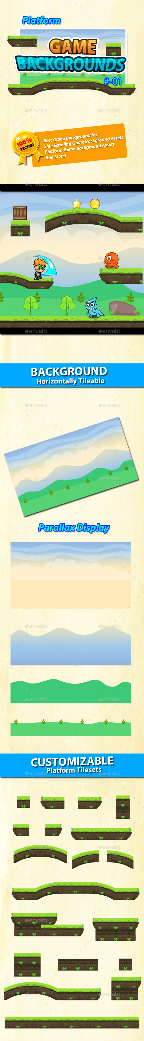 Game Background - Platform Tilesets -  01