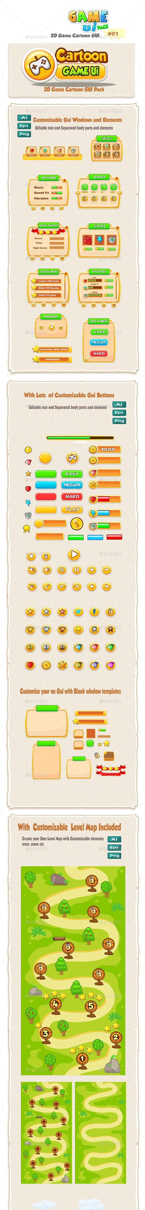 Cartoon Game GUi Pack 01