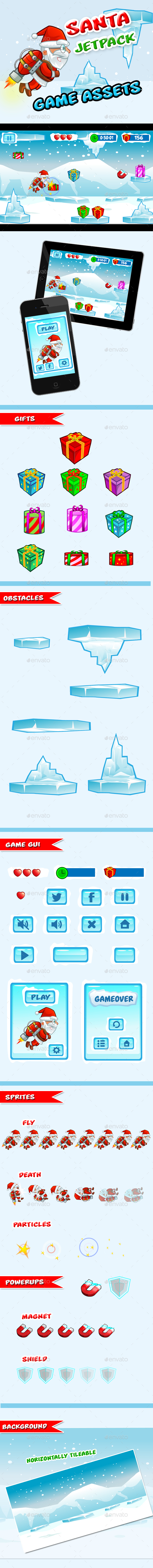 Santa Jetpack Game Assets