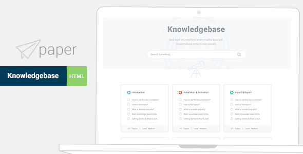 Paper - knowledge base Bootstrap4 HTML Template