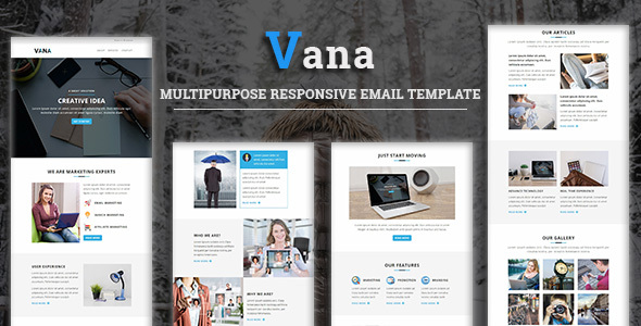 Vana - Multipurpose Responsive Email Template With Stampready Builder Access