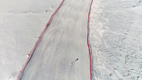 Aerial View Snowboarding