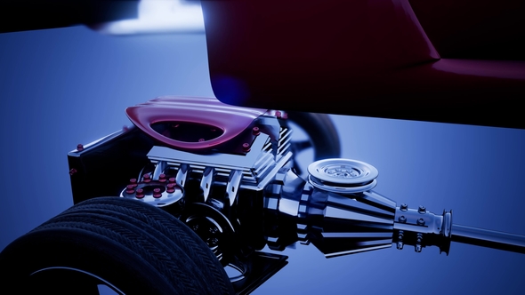 Car Chassis with Engine alt