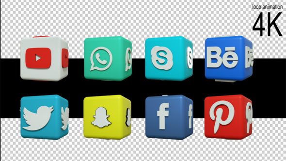 3D Social Media Logo