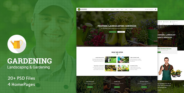 Gardening - Landscaping & Gardening PSD Template