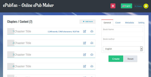 ePubFan - Online ePub Maker, Composer & Manager - Lite