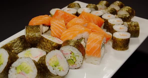 Sushi Nigiri Salmon Japanese Food Japan Gourmet Raw Fish and Rice