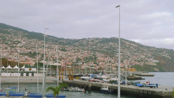 View of Funshal and Its Marina in Front