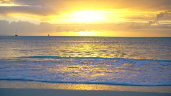 Amazing Beautiful Sunset on the Beach