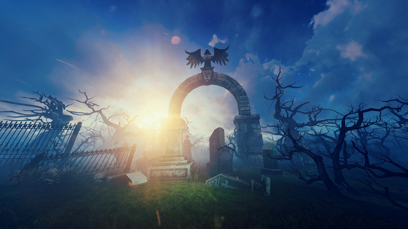 An Old Cemetery At Sunset alt