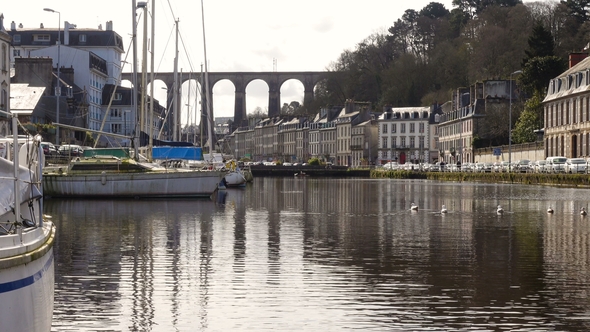 Viaduct and Yachts at Morlaix