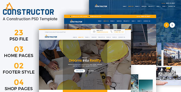 Constructor - A Construction Building PSD Template