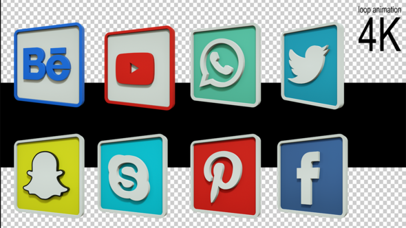 3D Social Media Logo Square alt