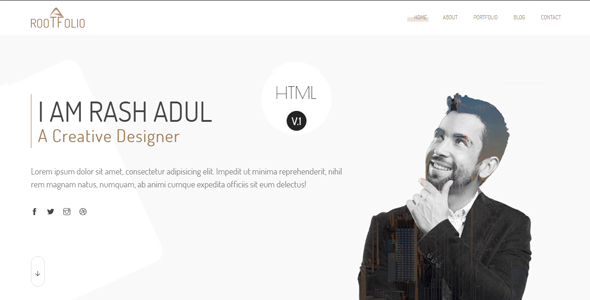 Rootfolio - One Page Portfolio HTML5 Template