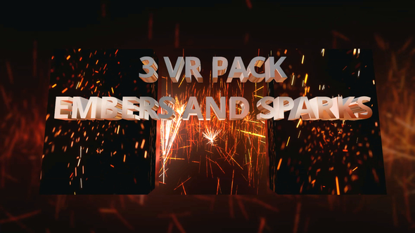 VR-360° Burning Embers and Sparks Overlays 3 PACK