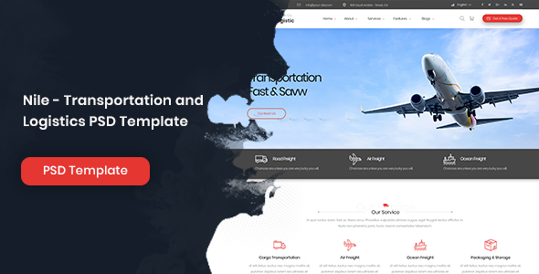 Nile - Transportation and Logistics PSD Template