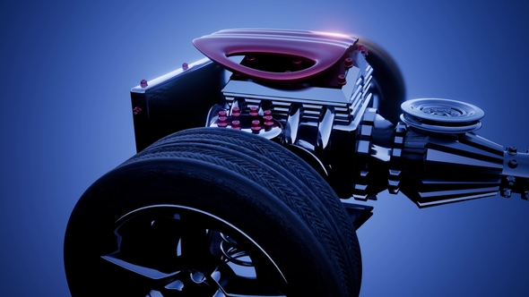 Car Chassis with Engine alt