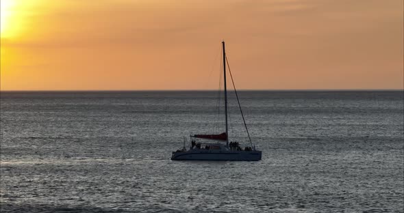 Boat Against Sunset