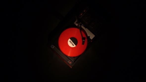 Vinyl Record on the Pleer. Plays a Song From an Old Turntable.