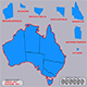 Map Australia with separate provinces - 3DOcean Item for Sale