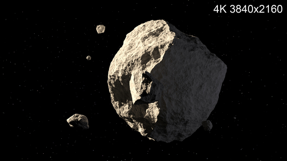Asteroids Flight in Space 4k