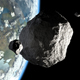 Asteroids Flight on Earth Orbit 4k - VideoHive Item for Sale