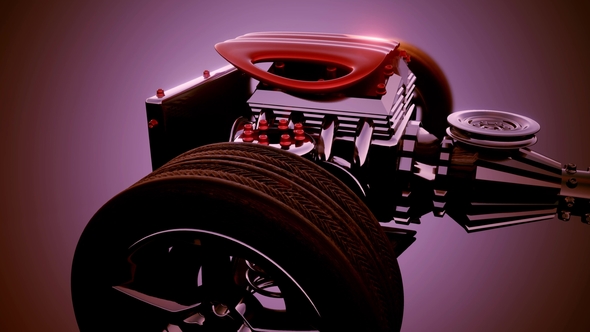 Car Chassis with Engine alt