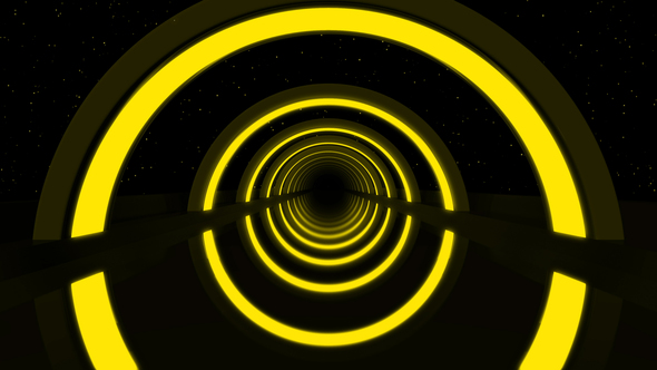 Yellow Neon Lights Infinity Tunnel alt