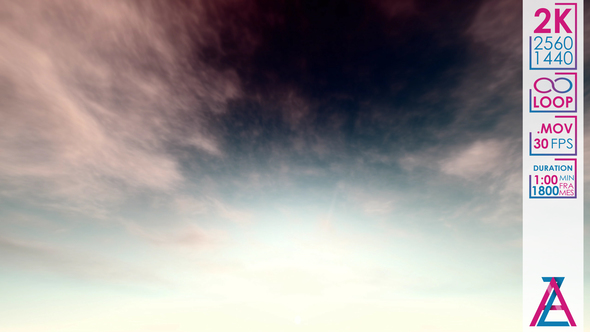 White Pink Clouds on the Bright Sunrise alt