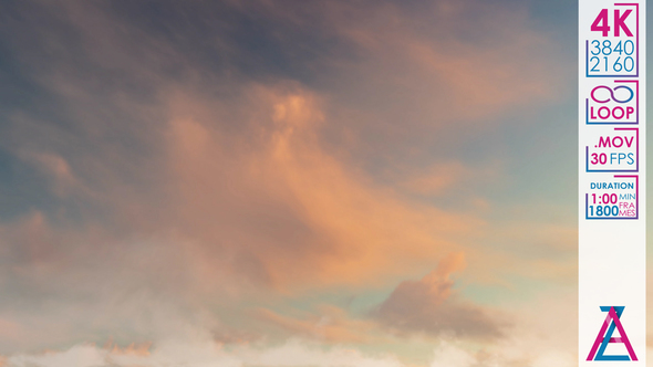 White Orange Clouds in the Evening Sky alt