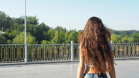 Beautiful Girl Roller-skating