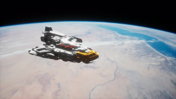 Big Spaceship on the Earth Orbit alt