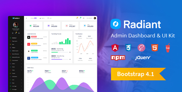 Radiant Bootstrap 4 Admin Template + Angular 5 Starter Kit