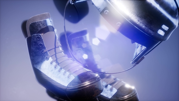 Flying Hockey Puck and Hockey Equipment alt