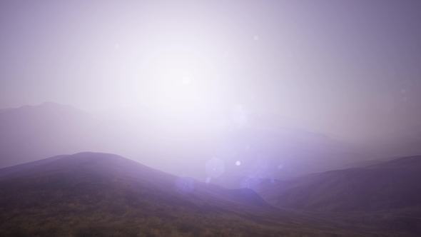 Aerial Green Hills Landscape in Fog alt