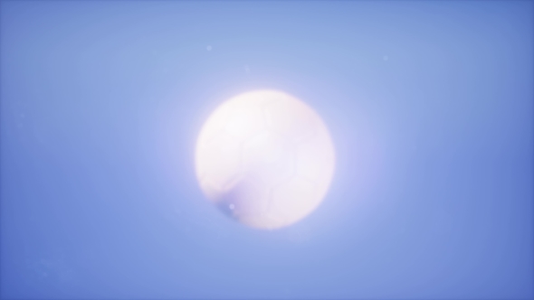 Soccer Ball on Blue Sky Background alt