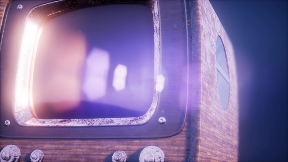 Retro TV on Blue Sky Background alt